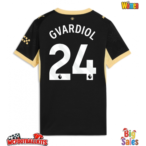 Manchester City Josko Gvardiol #24 Replica Away Stadium Shirt for Women 2026-27 Short Sleeve